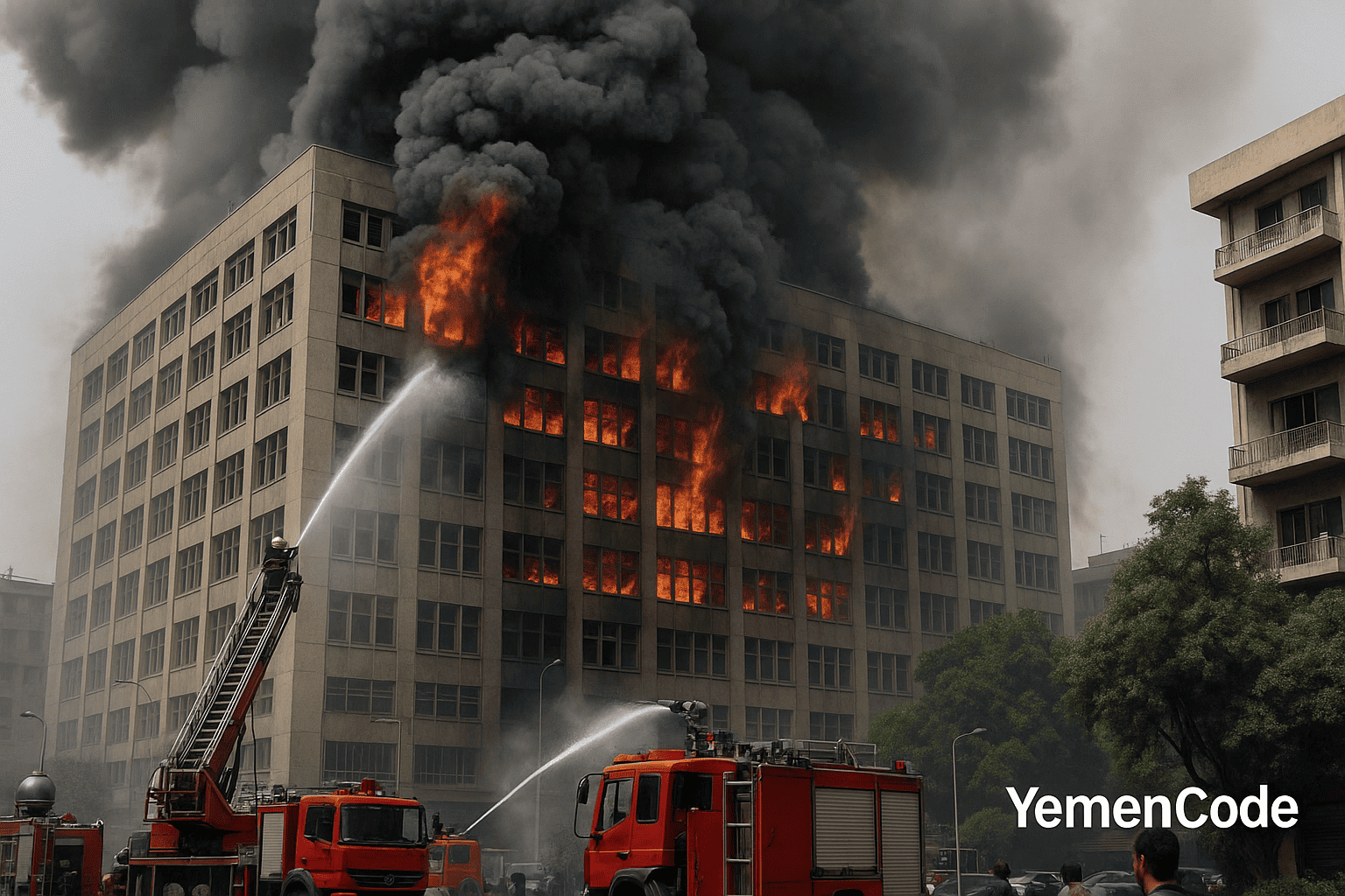 Read more about the article حريق في مبنى السنترال المركزي بالقاهرة يعطل خدمات الإنترنت ويصيب 22 شخصًا
